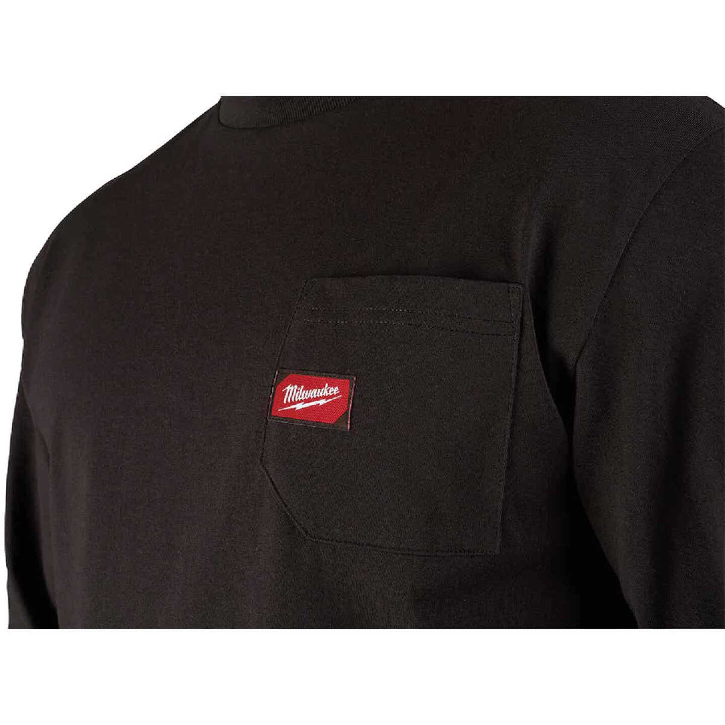 Milwaukee Small Black Long Sleeve Men's Heavy-Duty Pocket Shirt Image 4